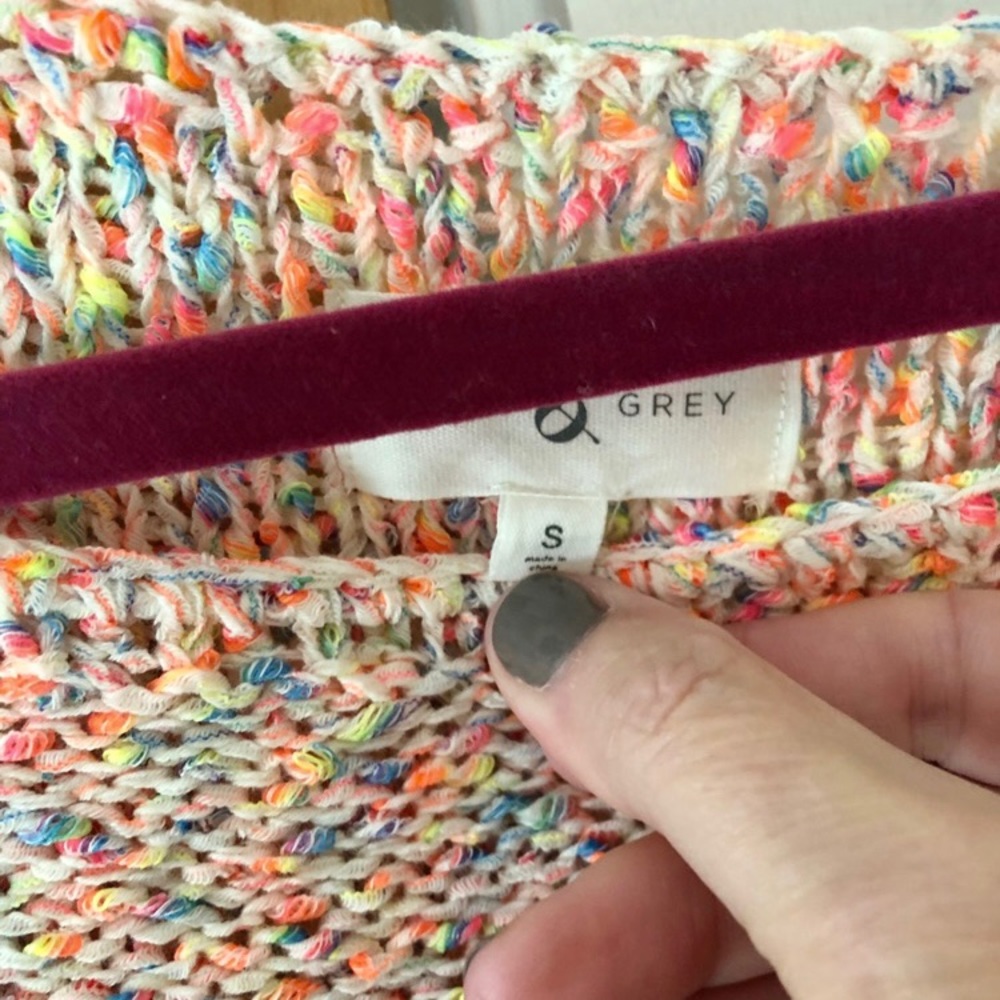 Loft Rainbow Confetti Sweater Easter Spring Colors - image 4